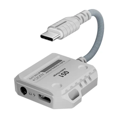 PLEXTONE USB C to 3.5mm Headphone Charger Adapter 2 in 1 Type C to Aux Audio Adapter with PD 60W Fast Charging for Phone I .Pad